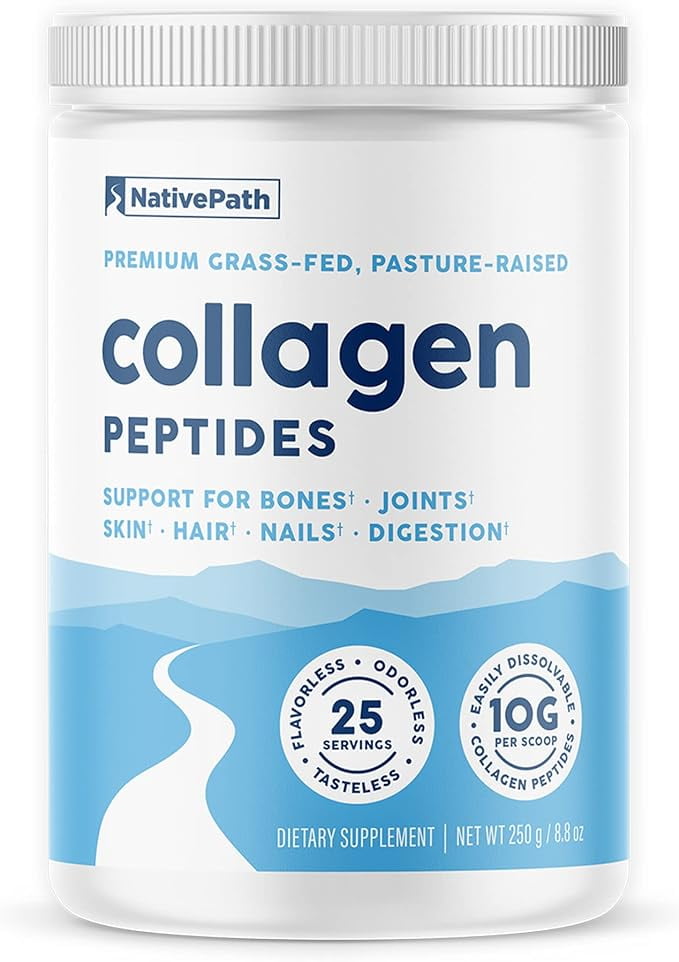 NativePath Collagen Peptides Protein Powder for Skin, Hair, Nails - Collagen Powder for Skin - 8.8 oz (25 Servings)