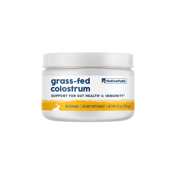 NativePath Grass-Fed Bovine Colostrum Powder, 600mg IgG Immunoglobulins, Unflavored, 60 Servings