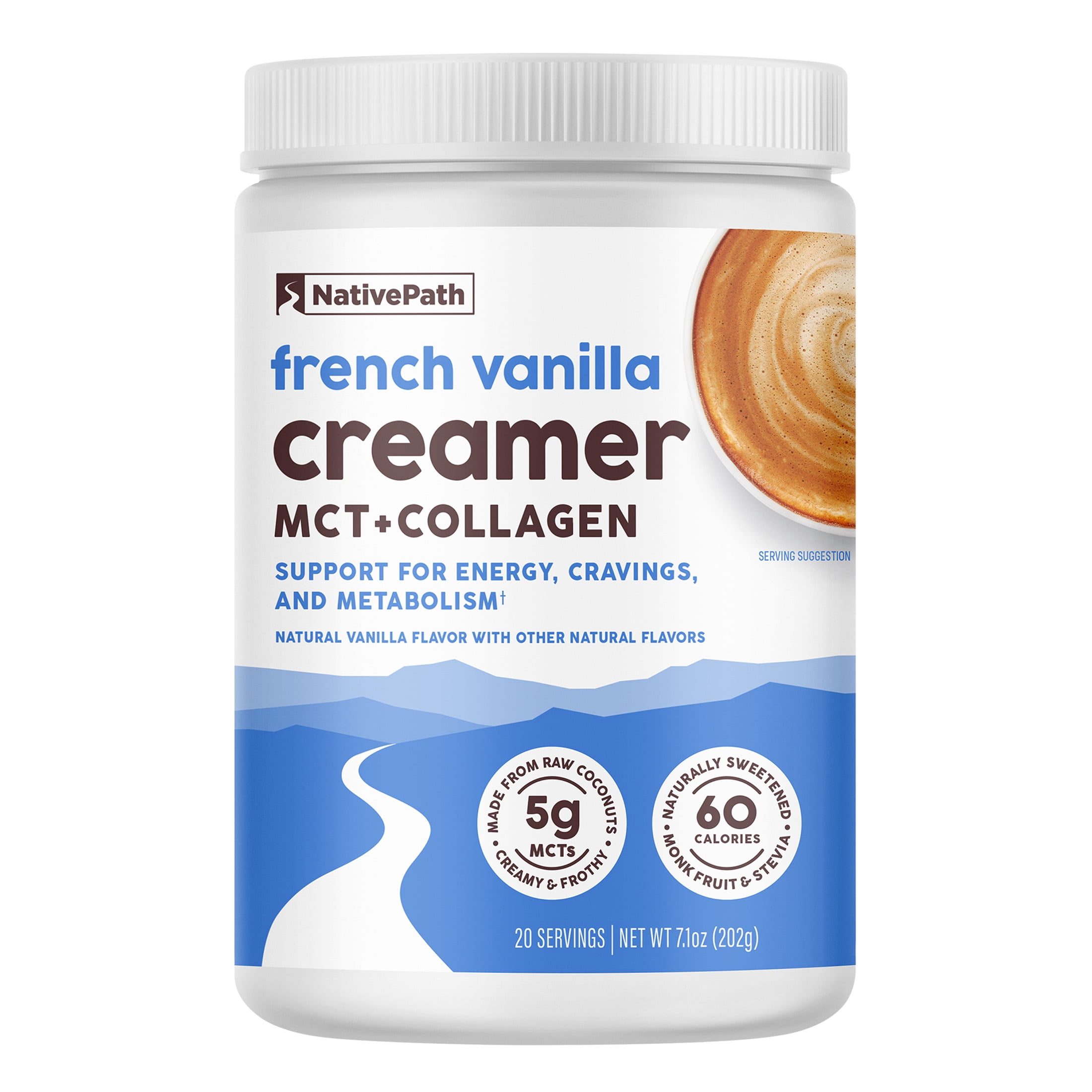 NativePath, Hazelnut Keto Coffee Creamer, Collagen, MCT, 20