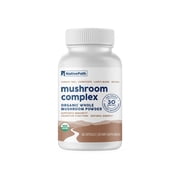 NativePath Mushroom Complex Capsules Organic, Lions Mane, Reishi & Cordyceps, Focus & Immune Support, 60 Count
