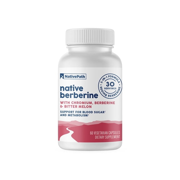 NativePath Berberine Complex Capsules, 500mg with Chromium, 60 Count