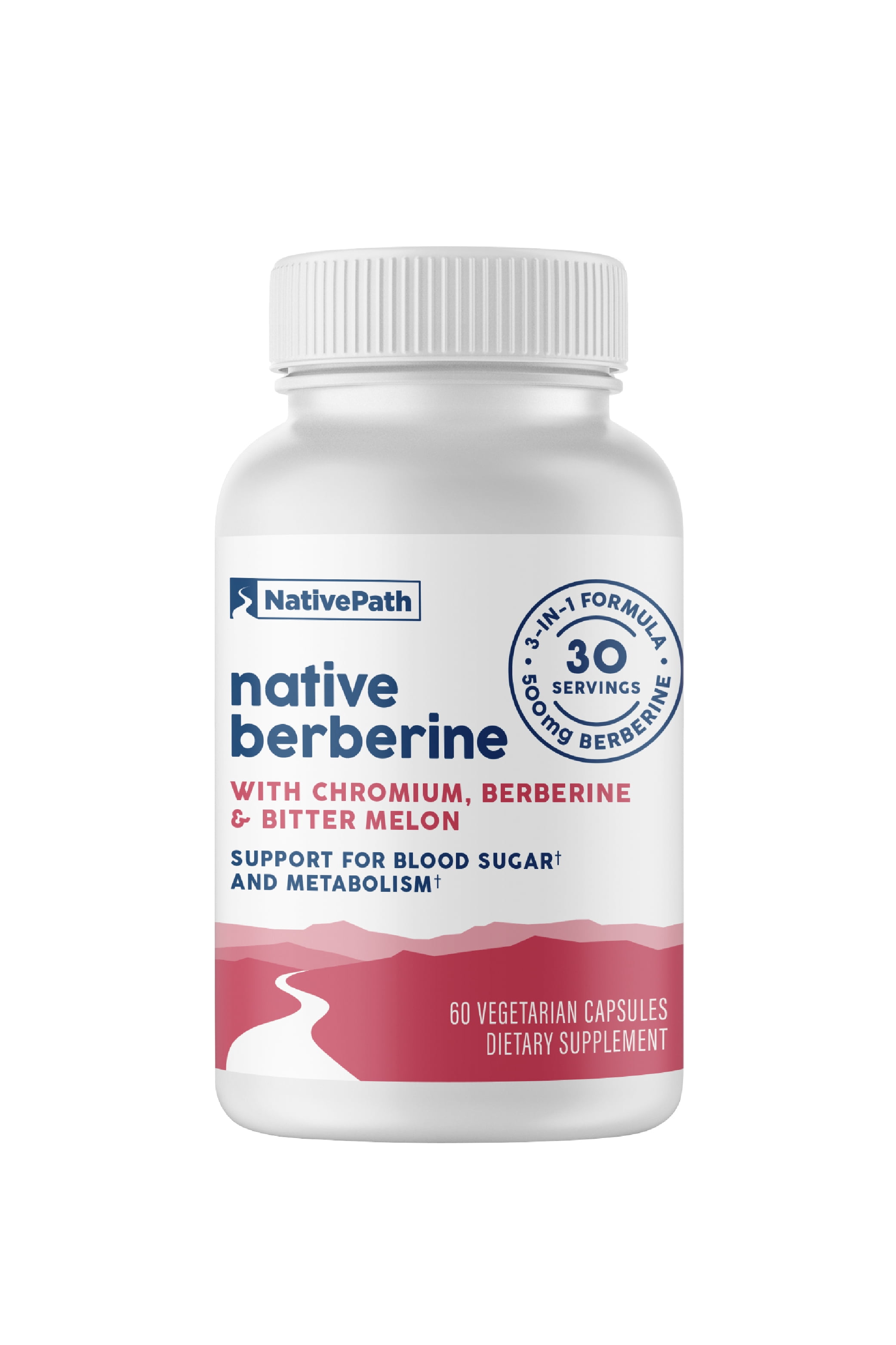 NativePath Berberine Extract Capsules, 500mg with Chromium, Digestion Support, 60 Count