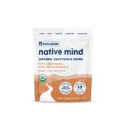 NativePath Mushroom Tea Organic, Lions Mane with Rhodiola & Cordyceps, Focus & Energy Drink Mix, 30 Servings