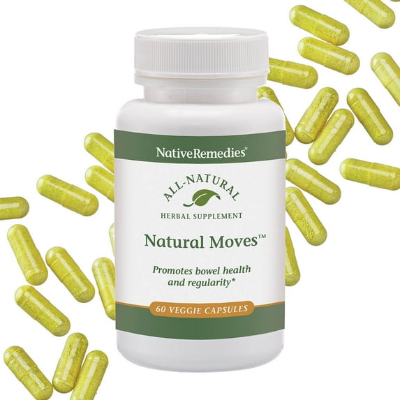 NativeRemedies Natural Moves - All Natural Herbal Supplement Promotes Bowel Health and Regularity as Related to Constipation - 60 Veggie Caps