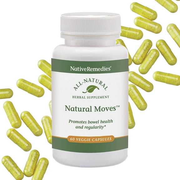 NativeRemedies Natural Moves - All Natural Herbal Supplement Promotes Bowel Health and Regularity as Related to Constipation - 60 Veggie Caps