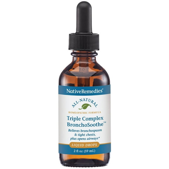 NativeRemedies Triple Complex BronchoSoothe - Natural Homeopathic Formula Temporarily Relives Symptoms of Chest Constriction or Abnormal Breathing - Supports Normal Lung Functioning - 59 mL