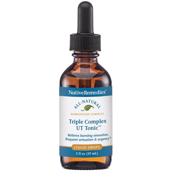 NativeRemedies Triple Complex UT Tonic - Natural Homeopathic Formula to Relieve Bladder Irritation, Burning Sensation, Frequent Urination and Urgency - 59 mL
