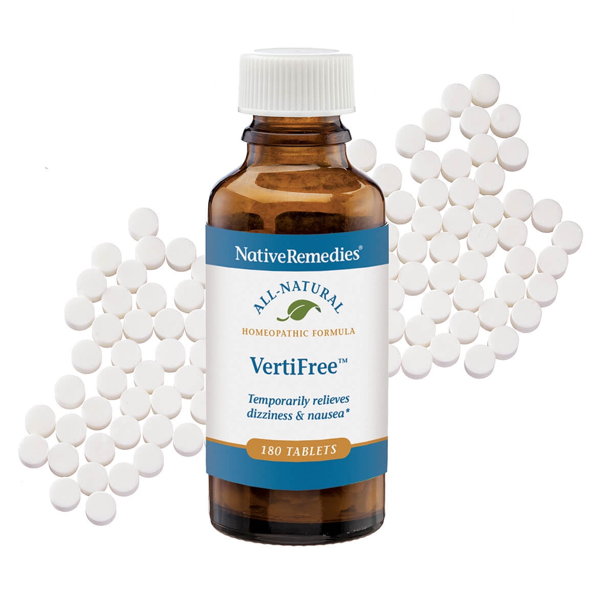 Native Remedies VertiFree Tablets - Natural Inner Ear Balance & Disorientation Relief - Support for Dizziness, Nausea & Equilibrium - Safe Homeopathic Formula for All Ages - 180 Fast-Acting Dissolvab
