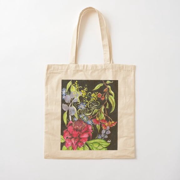 Native Australian Flowers Cotton Tote Bag Canvas Tote Bag, Family Gift For Mother, Her