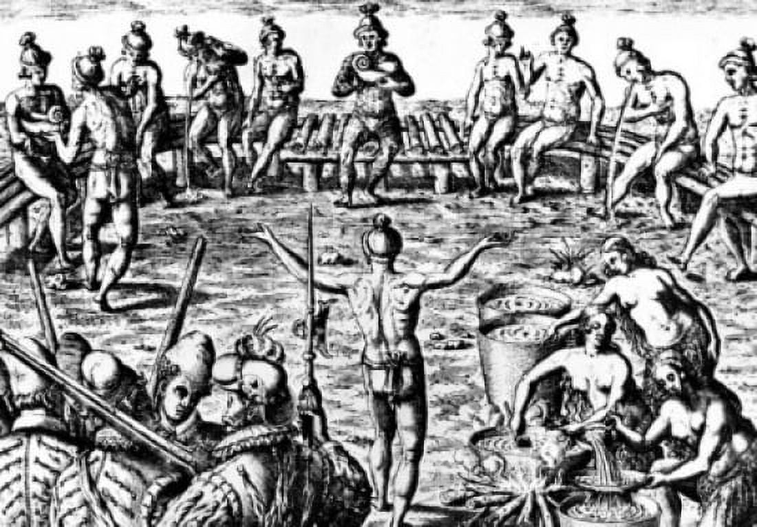 Natives Meet and Boil Cassina by unknown artist Canvas Art - (18 x 24)