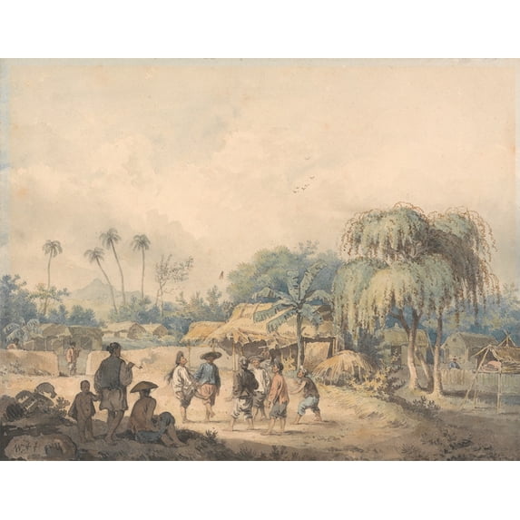 Natives of Cochin Playing Shuttlecock in China (1792 to 1794) Poster Print by William Alexander (24 x 36)