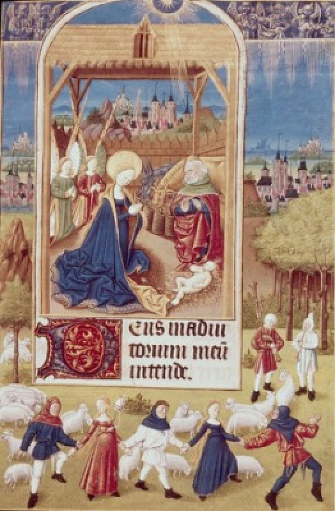 Nativity 15th C Artist Unknown Illuminated manuscript Canvas Art - (24 x 36)
