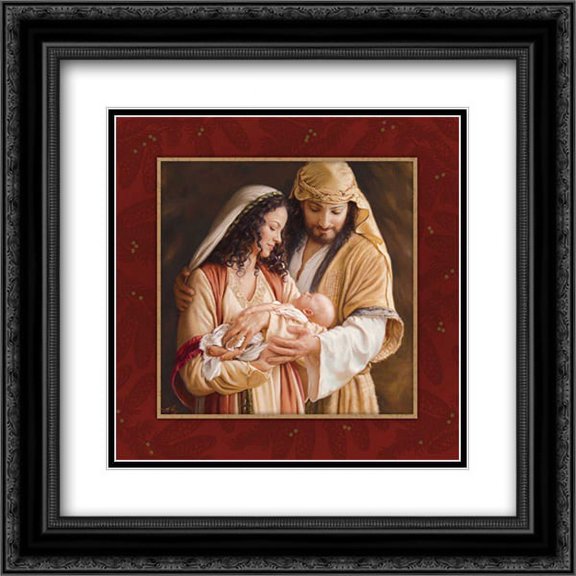 Nativity 2x Matted 20x20 Black Ornate Framed Art Print by Missman, Mark