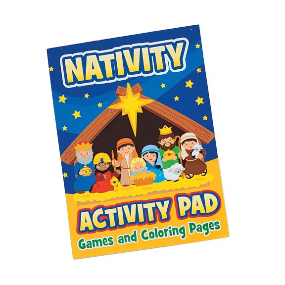 Nativity Activity Book W/ Stickers - Stationery - 24 Pieces