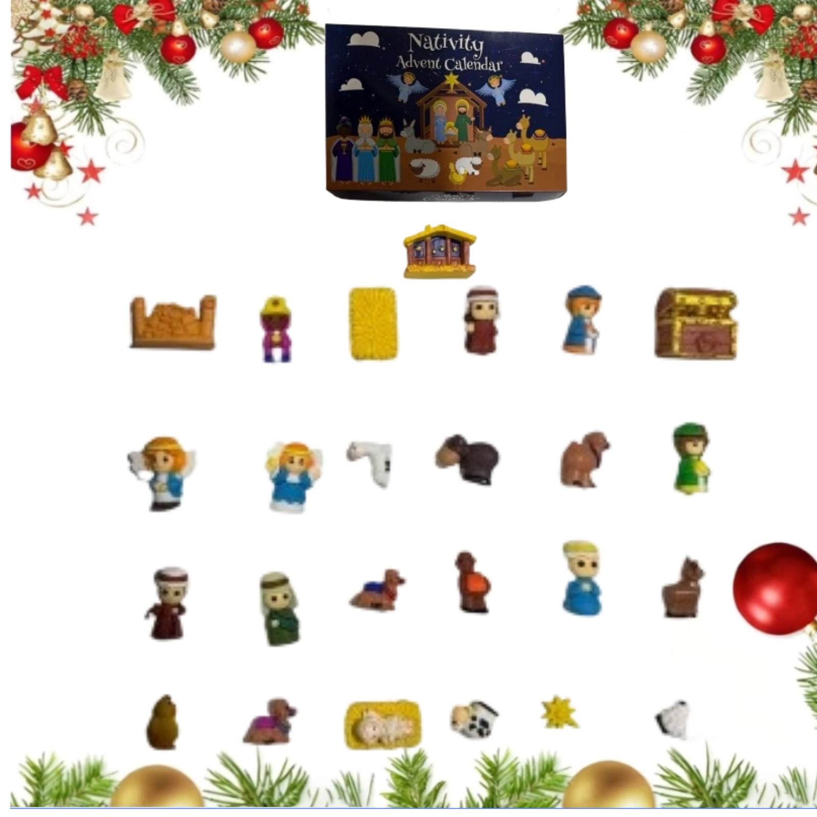 Nativity Advent Calendar 2025, 24 Days Christmas Story Nativity Playset ...