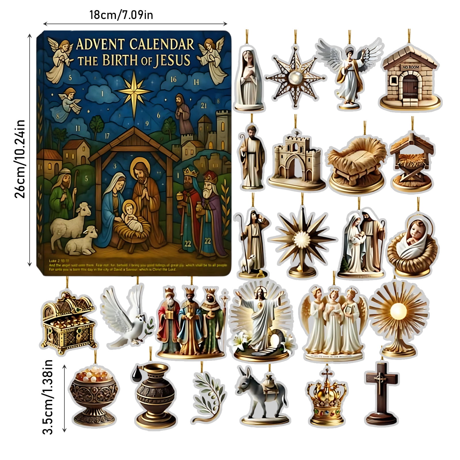 Nativity Advent Calendar 2025 -24 Days of Nativity Scene Set,Christmas ...