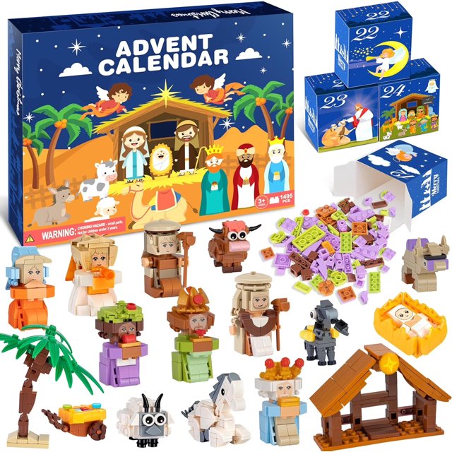 Nativity Advent Calendar 2025 Kids, 24 Days Building Blocks Kits ...
