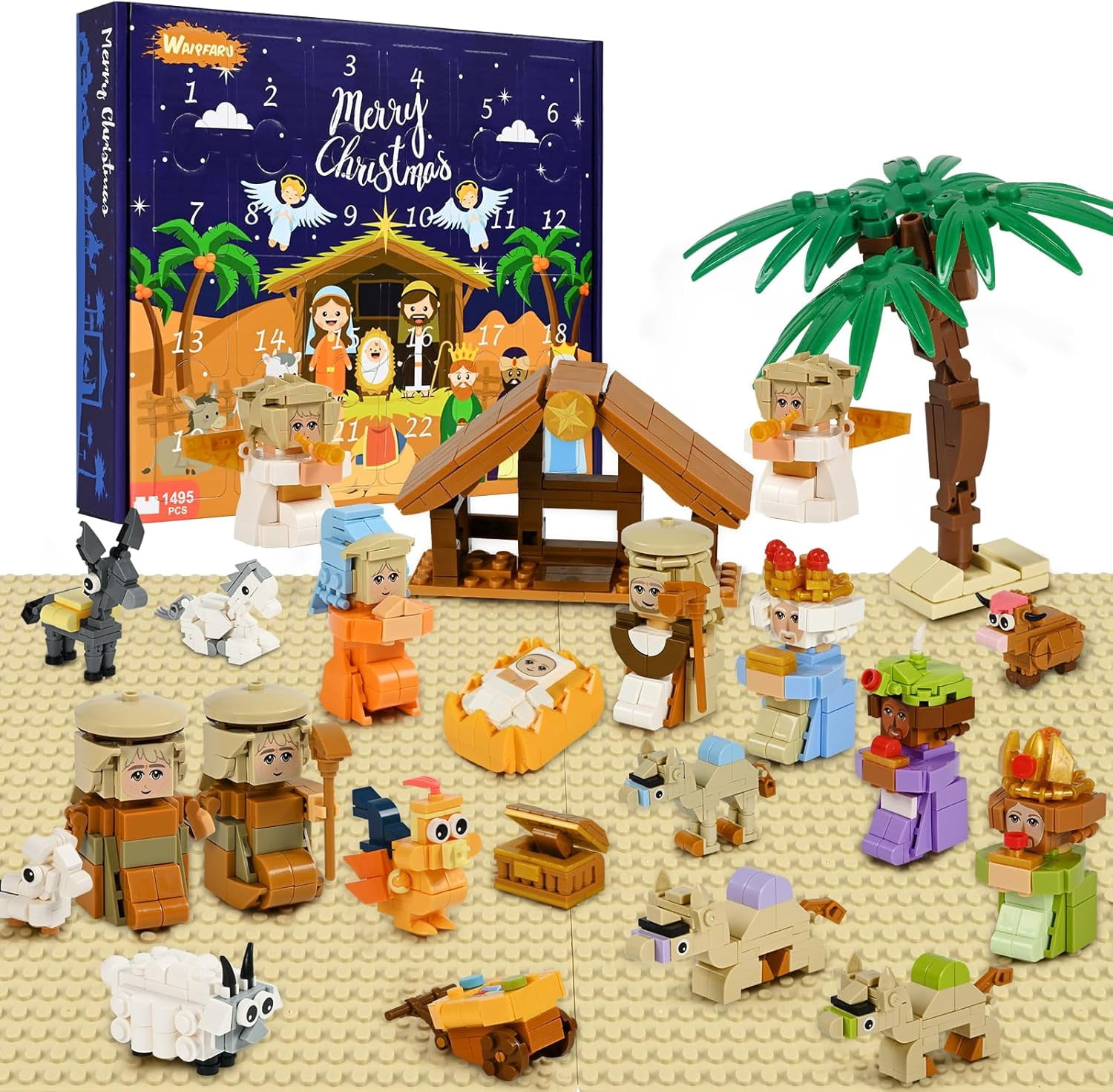 Nativity Advent Calendar 2026, 24 Days Christmas Building Blocks Kits ...