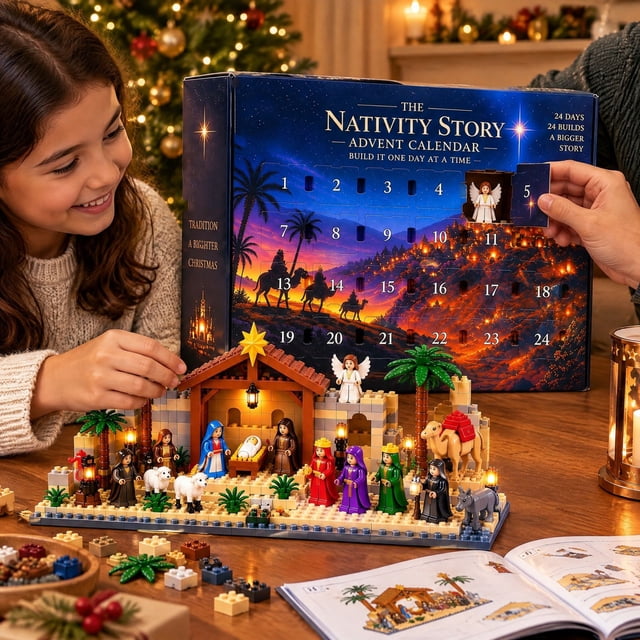 Building Pricks Nativity Advent Calendar 2026 Christmas Faith Building Toy 24 Surprise ...