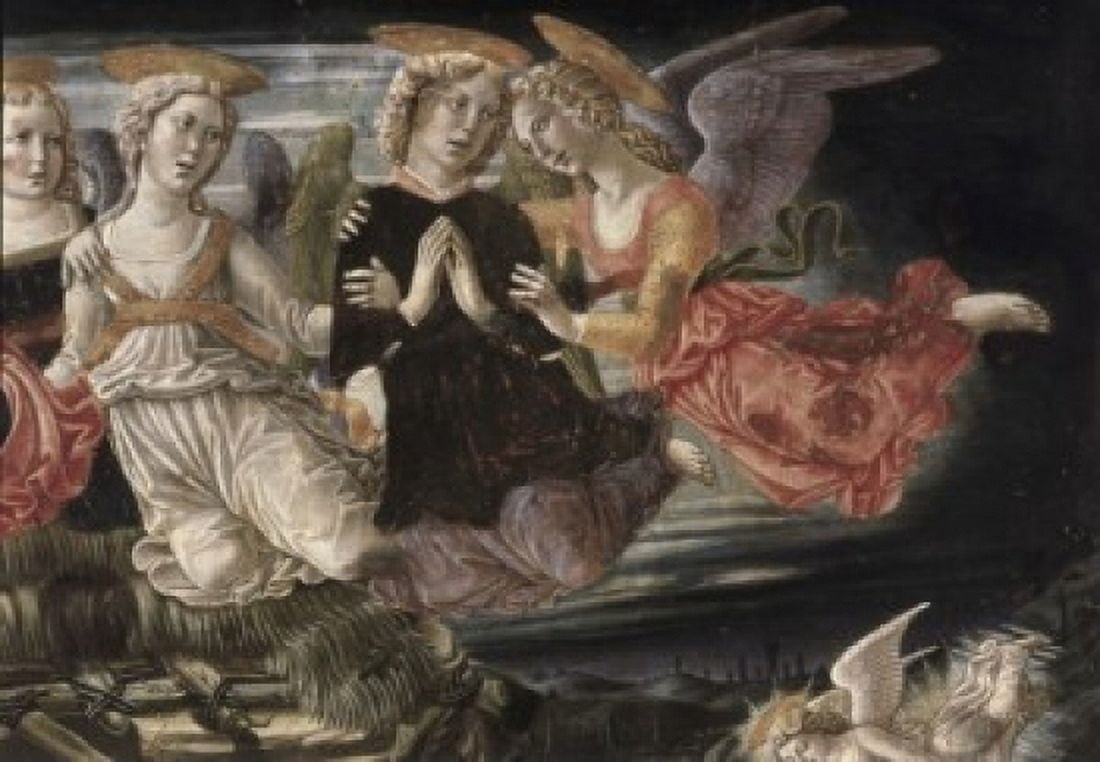The Nativity (Angel Detail) ca 1470 Benvenuto di Giovanni (1436-ca 1518 Italian) Tempera on wood panel Pinacoteca Volterra Italy Canvas Art - Benvenuto di Giovanni (18 x 24)