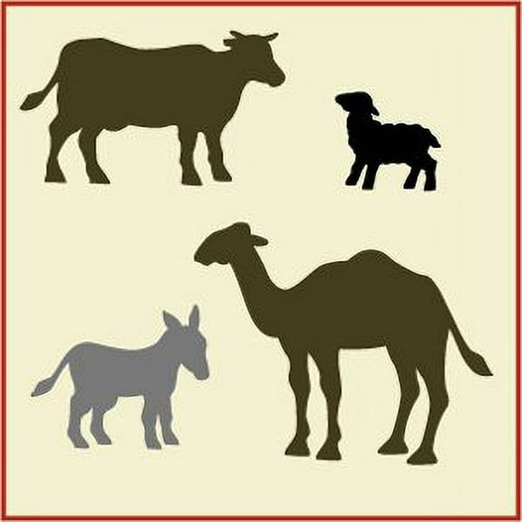 Nativity Animals Stencil - Holiday Decoration Stencil for Painting Christmas Cards Ornaments Winter Art DIY Art & Craft Reusable Sturdy Flexible Template 10 mil Plastic Mylar - The Artful Stencil