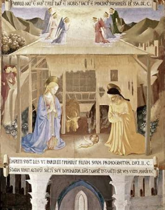 Nativity Canvas Art - Fra Angelico (22 x 28)