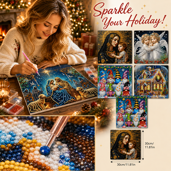 Nativity Diamond Painting Kit Pearl Beads Christmas Decor