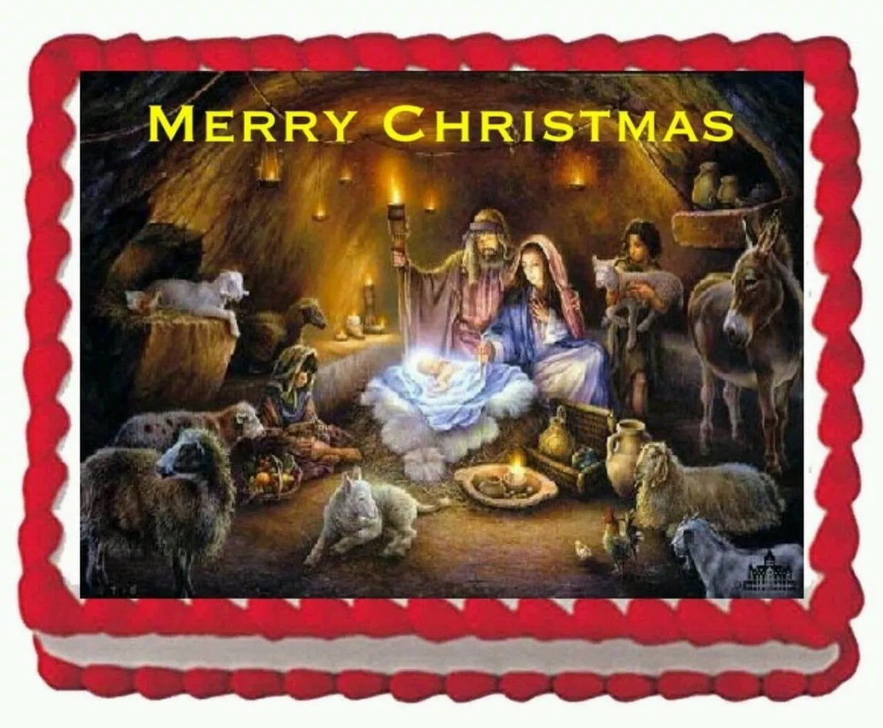 Nativity Edible Cake Image Topper 1/4 Sheet