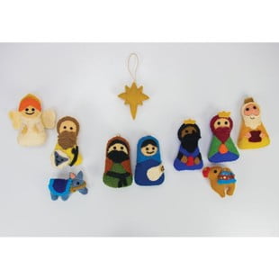 Nativity Felt Ornaments, Set Of 10