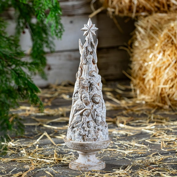 Nativity Garden Statue, Resin Statue, Nativity Tree, 18"H