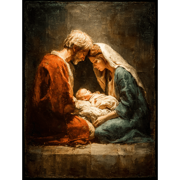 Nativity Holy Family Canvas Warm Serene Spiritual Christmas Religious Wall Decor