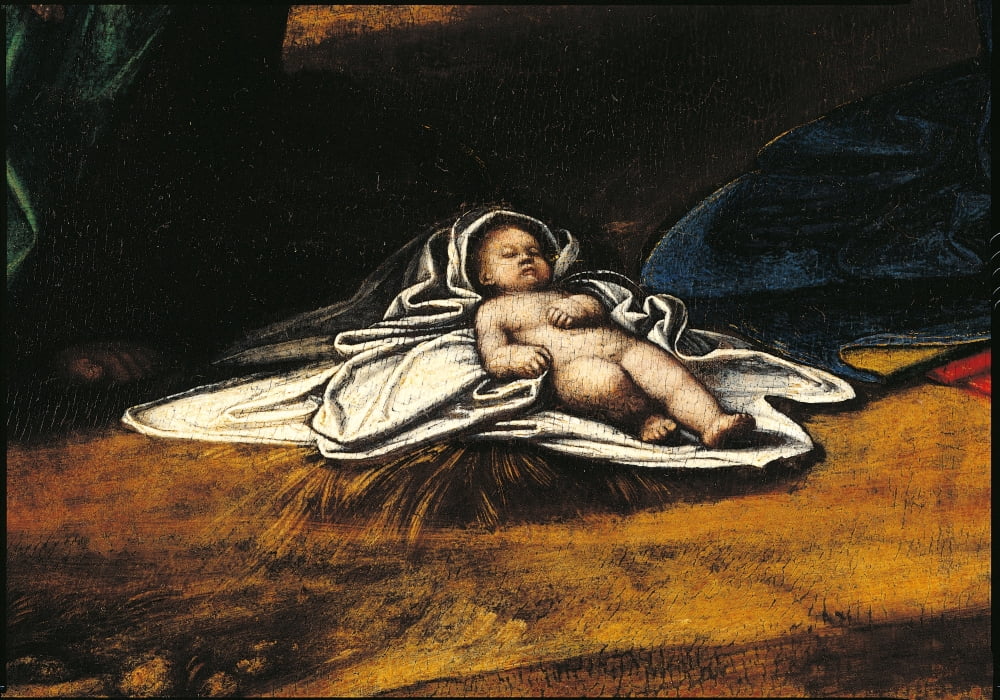 Nativity (Holy Night) With The Young St John And St Elizabeth Canvas Art - (24 x 18)