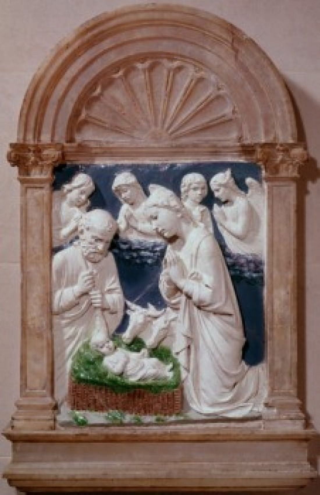 Nativity Luca Della Robbia (1400-1482 Italian) Glazed Terracotta National Gallery of Art Washington DC USA Canvas Art - Luca Della Robbia (24 x 36)