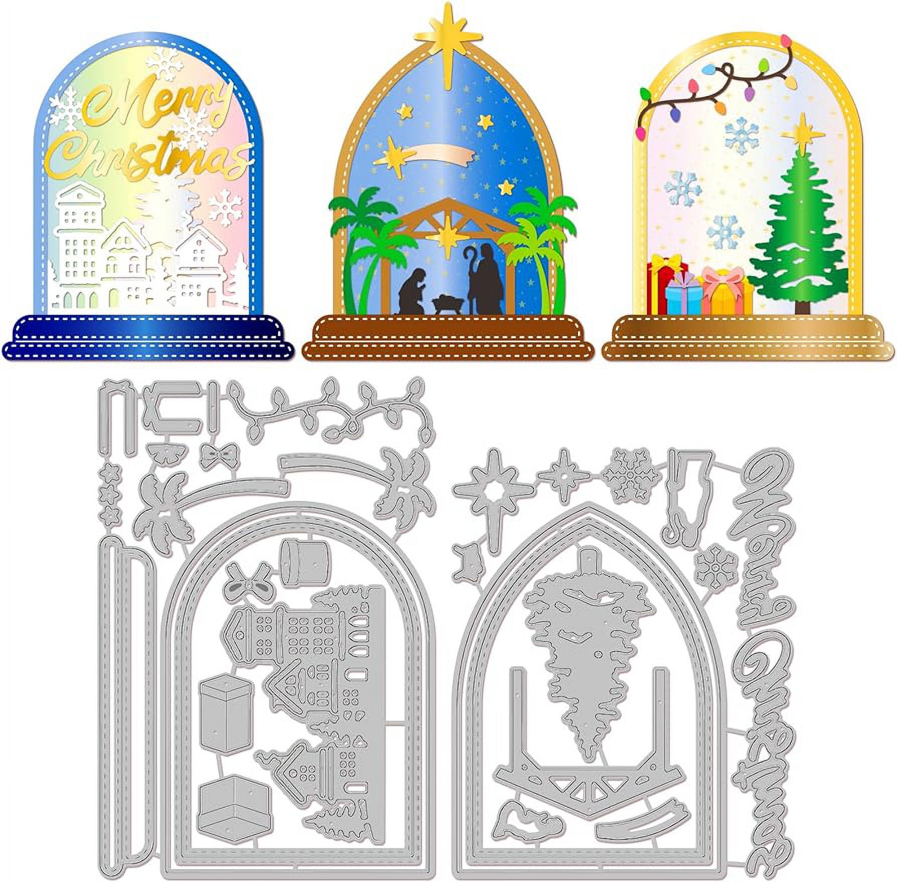 Nativity Metal Die Cuts Christmas Window Stamps Dies Spellbinders Dies Nativity Cutting Dies Cut Stencil for DIY Scrapbooking Cards Metal Cutting Die