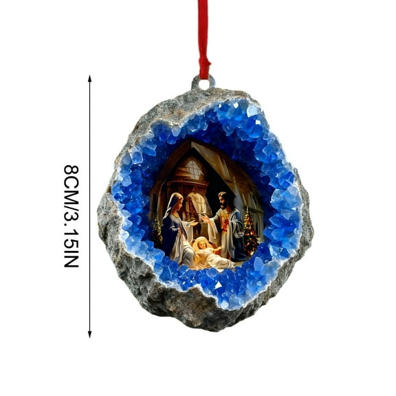 Nativity Ornament, Christian Holiday Decor, Religious Keepsake, Jesus Gift Idea, Acrylic Hanging Art, 2025 Christmas Ornament