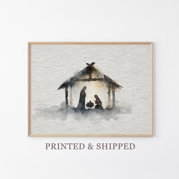 Nativity Painting Print With Jesus Under Bethlehem Star Decor