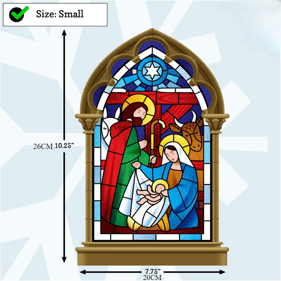 Nativity Pattern Window Decals for Living Bedroom Window Sliding Door Decorative Stickers Vinyl Self Adhesive Adhesive Mural