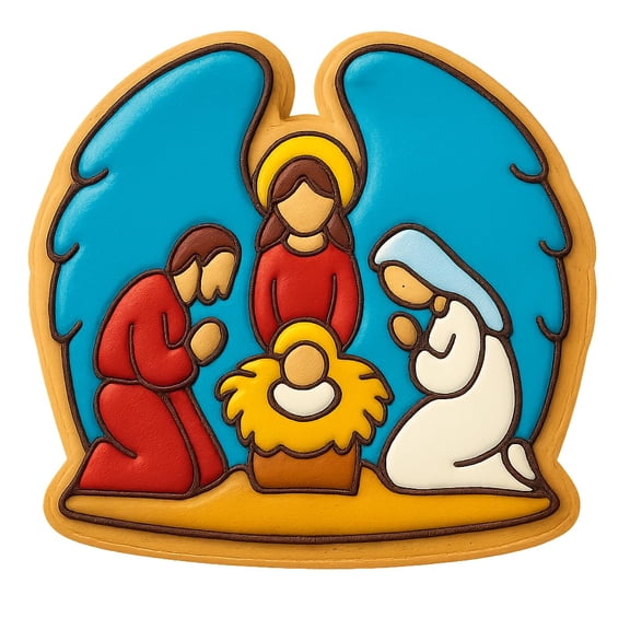 Nativity Scene Angel Wing Cookie Cutter 4x3.5" Creative Baking Holiday Joy