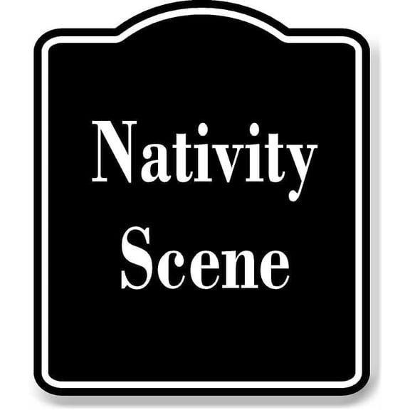Nativity Scene BLACK Aluminum Composite Sign 8.5''x10''