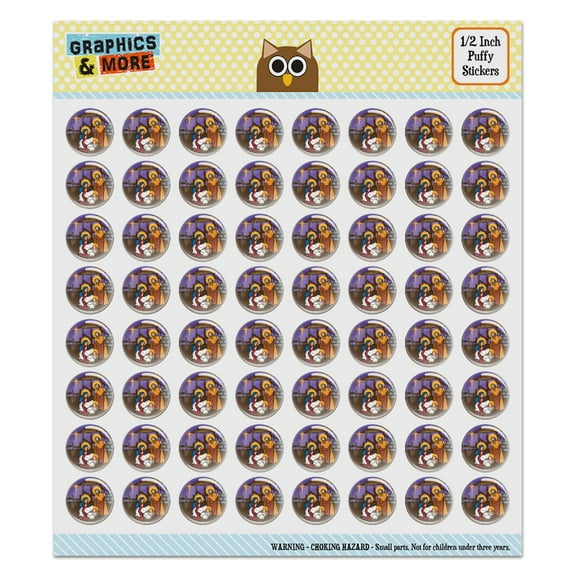 Nativity Scene Baby Jesus Mary Joseph Christmas Christian Bible Puffy Bubble Dome Scrapbooking Crafting Sticker Set