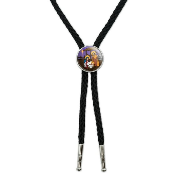 Nativity Scene Baby Jesus Mary Joseph Christmas Christian Bible Western Southwest Cowboy Necktie Bow Bolo Tie