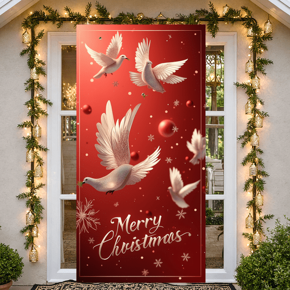 Nativity Scene Banner Religious Christmas Decoration Star of Bethlehem Backdrop for Holiday Display Church Event Festive Decoration