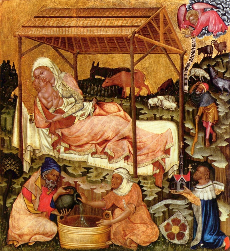 Nativity Scene Canvas Art - Master of Vyssi Brod (24 x 36)