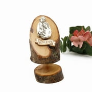 Nativity Scene Carved On A Slice Of An Olive Tree Branch | Small Holy Nativity Set | Best Christmas Gift