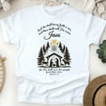 thumbnail image 1 of Nativity Scene Christian Shirt – His Name is Jesus – Matthew 1:21, White, Size S, 1 of 6