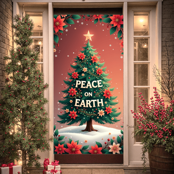 Nativity Scene Christmas Banner Merry Christmas Religious Decoration for Holiday Celebration Indoor Decoration Party Background