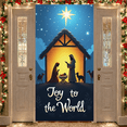 thumbnail image 1 of Nativity Scene Christmas Banner Religious Decoration Star Design Joy Message for Holiday Celebration Indoor Display Festive Event, 1 of 9