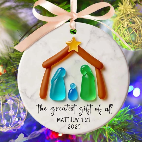 Nativity Scene Christmas Decor, Elegant Holiday Home Decoration for Tabletop and Mantle, Religious Inspirational Christmas Ornament Set, Festive Church Display for Seasonal Celebrations and Parties