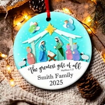 Nativity Scene Christmas Decoration, Religious Holiday Decor for Home Church, Meaningful Birth of Jesus Christ Ornament for Tabletop Mantel(A)
