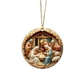 thumbnail image 1 of Nativity Scene Christmas Ornament, Round Acrylic Hanging Ornament, Double-Sided Print Birth of Jesus Scene, Religious Christmas Tree Decor, Faith Holiday Gift, 1 of 6